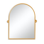 36" Gold Metal Arch Tilting Framed Accent Mirror - Image 3