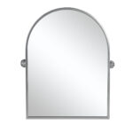 36" Silver Metal Arch Tilting Framed Accent Mirror - Image 2