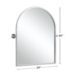 36" Silver Metal Arch Tilting Framed Accent Mirror - Image 10