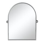 36" Silver Metal Arch Tilting Framed Accent Mirror - Image 3