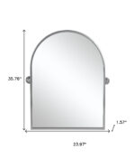 36" Silver Metal Arch Tilting Framed Accent Mirror - Image 9