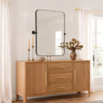 36" Black Metal Tilting Framed Accent Mirror - Image 6