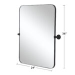 36" Black Metal Tilting Framed Accent Mirror - Image 9