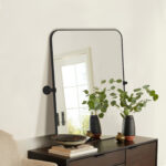 36" Black Metal Tilting Framed Accent Mirror - Image 7