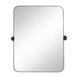 36" Black Metal Tilting Framed Accent Mirror - Image 4