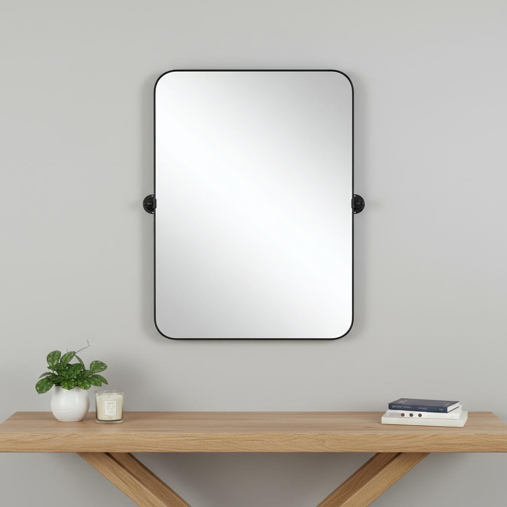 565109_9_AUqsiVyM.jpg 36" Black Metal Tilting Framed Accent Mirror - Image 1