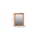 44" Brown Solid Wood Live Edge Framed Accent Mirror - Image 7