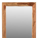 44" Brown Solid Wood Live Edge Framed Accent Mirror - Image 4