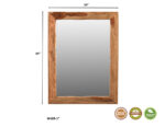 44" Brown Solid Wood Live Edge Framed Accent Mirror - Image 6