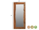 32" Brown Live Edge Solid Wood Full Length Hanging Mirror - Image 8