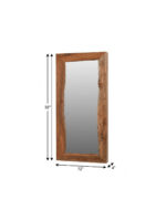 32" Brown Live Edge Solid Wood Full Length Hanging Mirror - Image 9