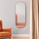 47" Gold Oval Framed Full Length Hanging Mirror