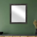 20" Black Solid Wood Accent Mirror - Image 8