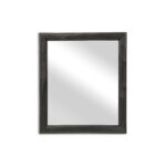 20" Black Solid Wood Accent Mirror - Image 2