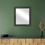 20" Black Solid Wood Accent Mirror - Image 9