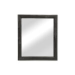 20" Black Solid Wood Accent Mirror - Image 4