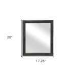 20" Black Solid Wood Accent Mirror - Image 11