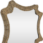 38" Brown Abstract Floating Rope Framed Accent Mirror - Image 5