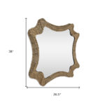 38" Brown Abstract Floating Rope Framed Accent Mirror - Image 10
