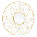 32" Gold Metal Round Accent Mirror - Image 2