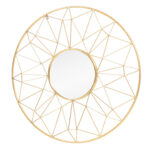 32" Gold Metal Round Accent Mirror - Image 4