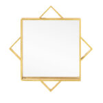 24" Gold Metal Geo Square Accent Mirror - Image 3