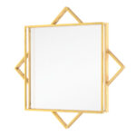 24" Gold Metal Geo Square Accent Mirror - Image 4