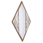 38" Brass And Silver Mixed Metal Diamond Accent Mirror - Image 3