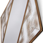 38" Brass And Silver Mixed Metal Diamond Accent Mirror - Image 5