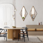 38" Brass And Silver Mixed Metal Diamond Accent Mirror - Image 10