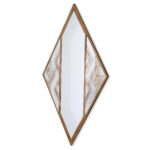 38" Brass And Silver Mixed Metal Diamond Accent Mirror - Image 4