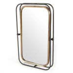 28" Black And Gold Metal Tilting Accent Mirror - Image 3