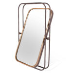 28" Black And Gold Metal Tilting Accent Mirror - Image 4