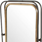 28" Black And Gold Metal Tilting Accent Mirror - Image 5
