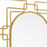 36" Gold Metal Geometric Oval Accent Mirror - Image 3