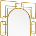 36" Gold Metal Geometric Oval Accent Mirror - Image 4