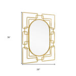 36" Gold Metal Geometric Oval Accent Mirror - Image 7