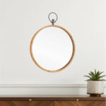 30" Bronze Round Metal Framed Accent Mirror