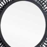 31" Black Bamboo Pierced Round Accent Mirror - Image 5
