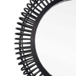 31" Black Bamboo Pierced Round Accent Mirror - Image 6