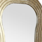 48" Gold Wood Abstract Accent Mirror - Image 7