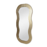 48" Gold Wood Abstract Accent Mirror - Image 5