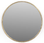 24" Antiqued Brass Iron Round Framed Accent Mirror - Image 2