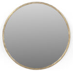 24" Antiqued Brass Iron Round Framed Accent Mirror - Image 3