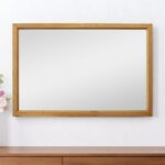 40" Natural Solid Wood Framed Mounted Accent Mirror