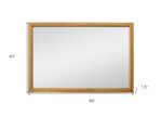 40" Natural Solid Wood Framed Mounted Accent Mirror - Image 9