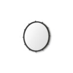 25" Black Metal Beaded Round Framed Accent Mirror - Image 2