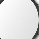 25" Black Metal Beaded Round Framed Accent Mirror - Image 3