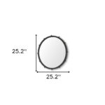25" Black Metal Beaded Round Framed Accent Mirror - Image 5