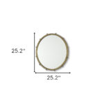 25" Gold Metal Beaded Round Framed Accent Mirror - Image 5